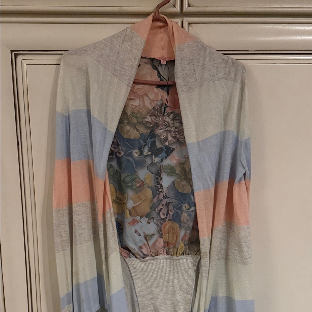 Ted Baker Multicolor Striped  & Floral Cardigan